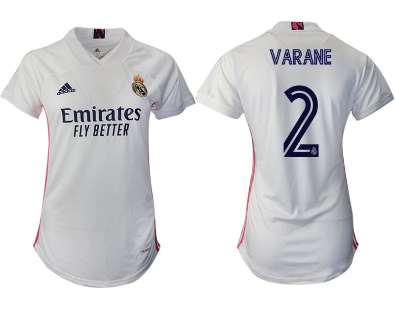 Women 2020-2021 Real Madrid home aaa version #2 white Soccer Jerseys
